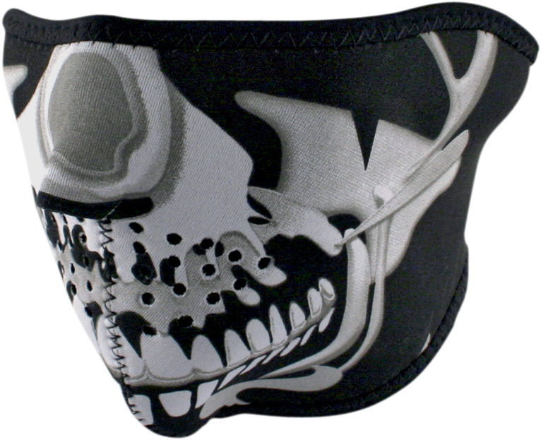 ZAN HEADGEAR Half Mask - Chrome Skull WNFM023H