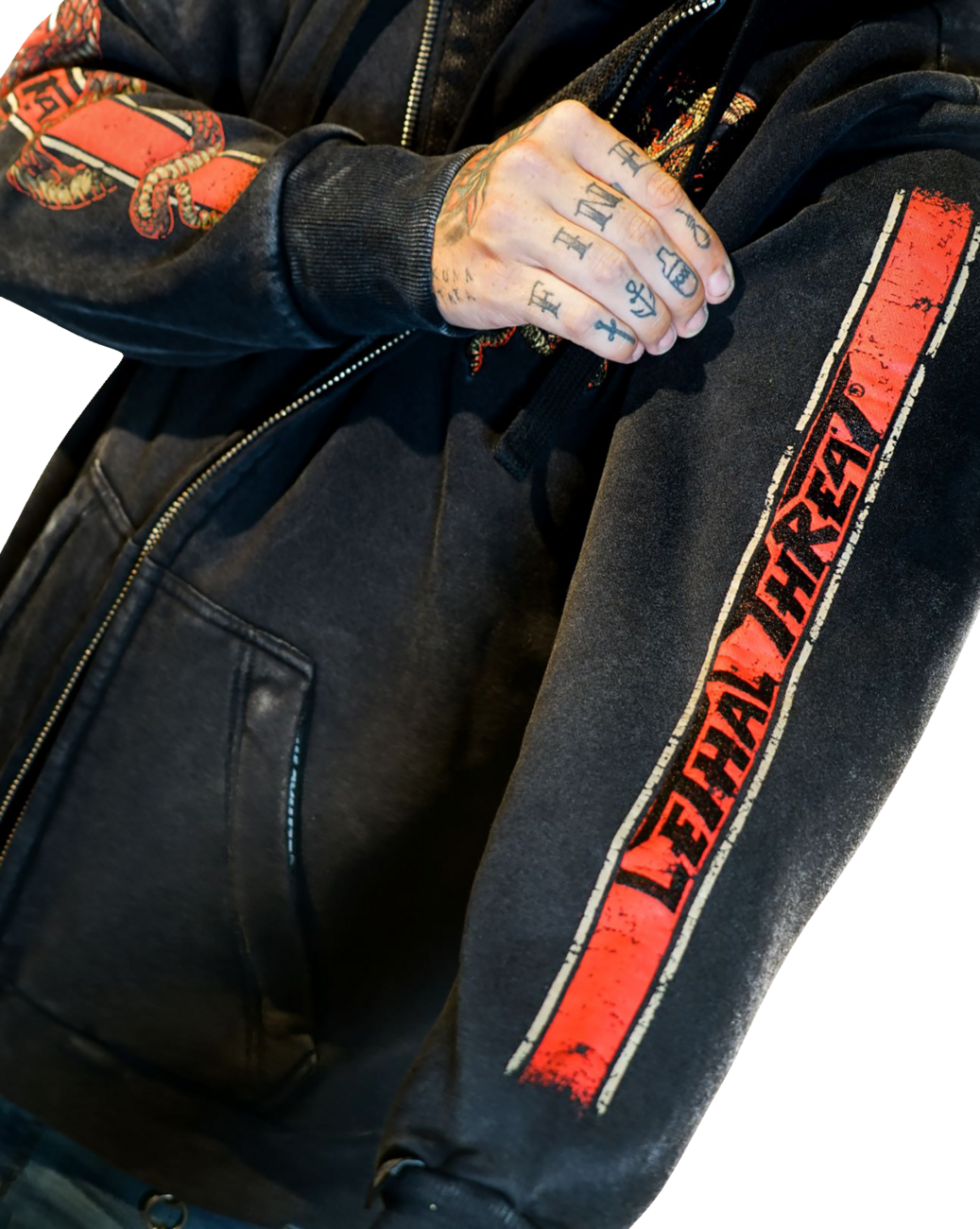 LETHAL THREAT Venom & Velocity Zip-Up Hoodie - Black - Medium HD84075M