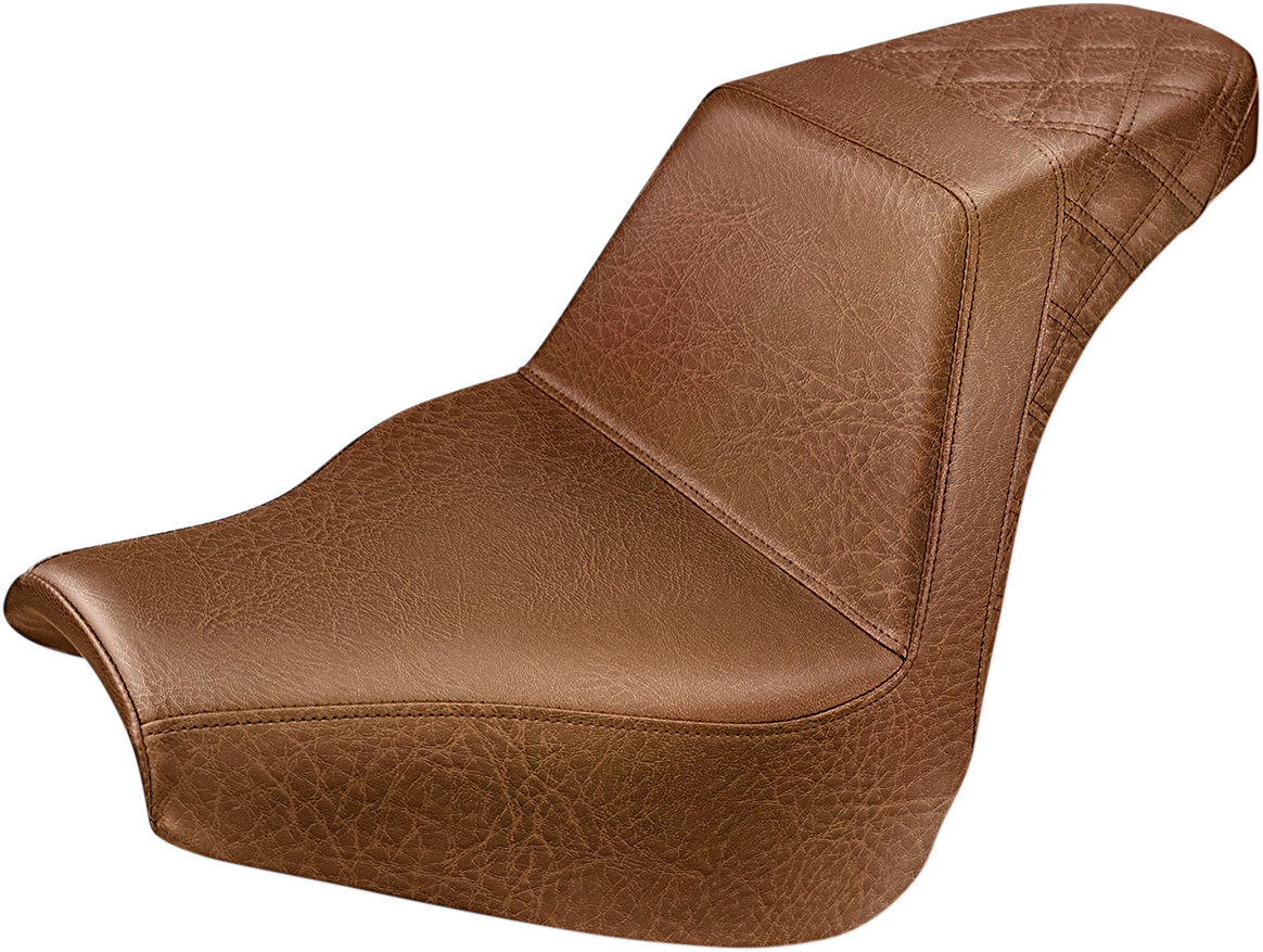 SADDLEMEN Step-Up Seat - Rear Lattice Stitch - Brown 818-31-173BR