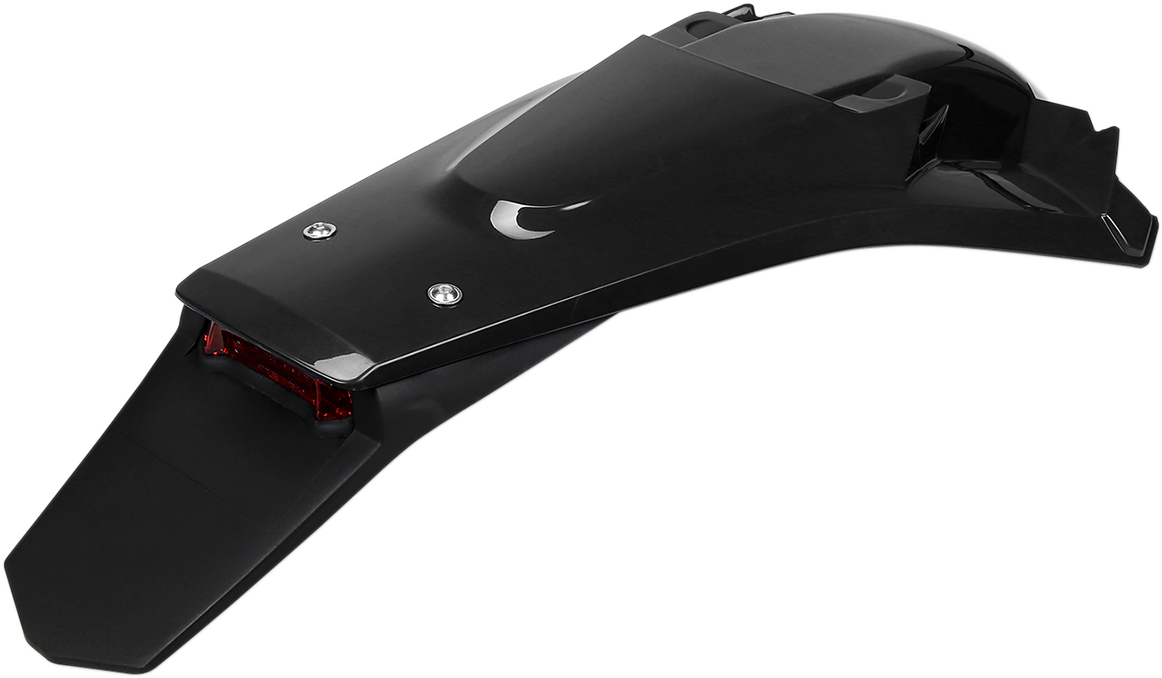 UFO Enduro Rear Fender - with Light - Black HU03388001