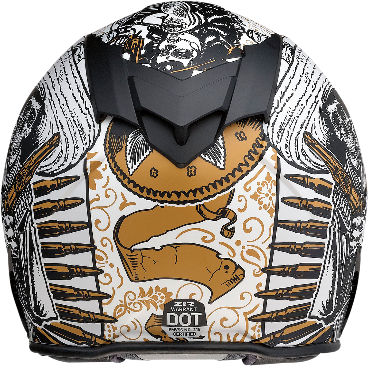 Z1R Warrant Helmet - Sombrero - White/Gold - Small 0101-14165