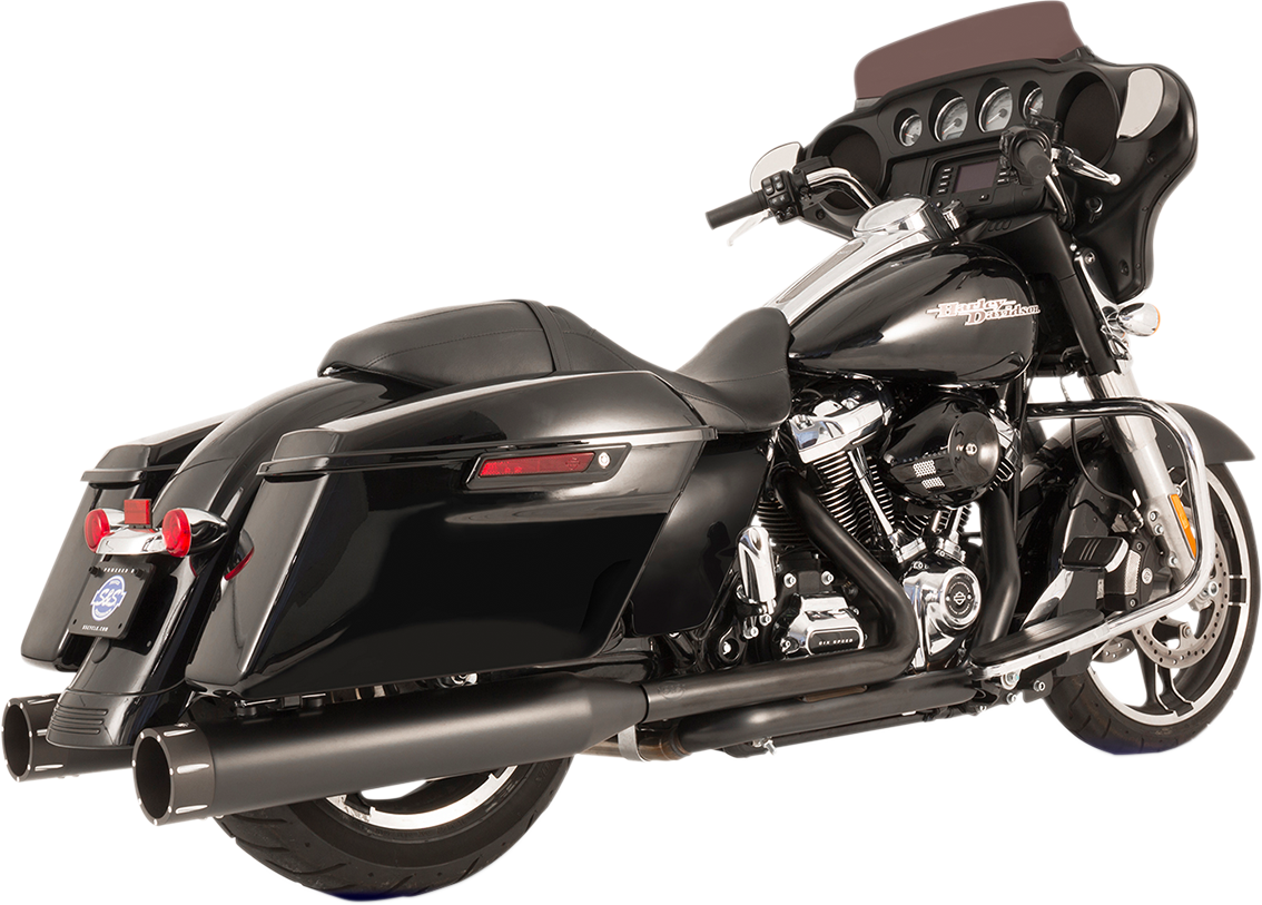 S&S CYCLE El Dorado Dual Exhaust - Black - Black Tracer 550-0702C