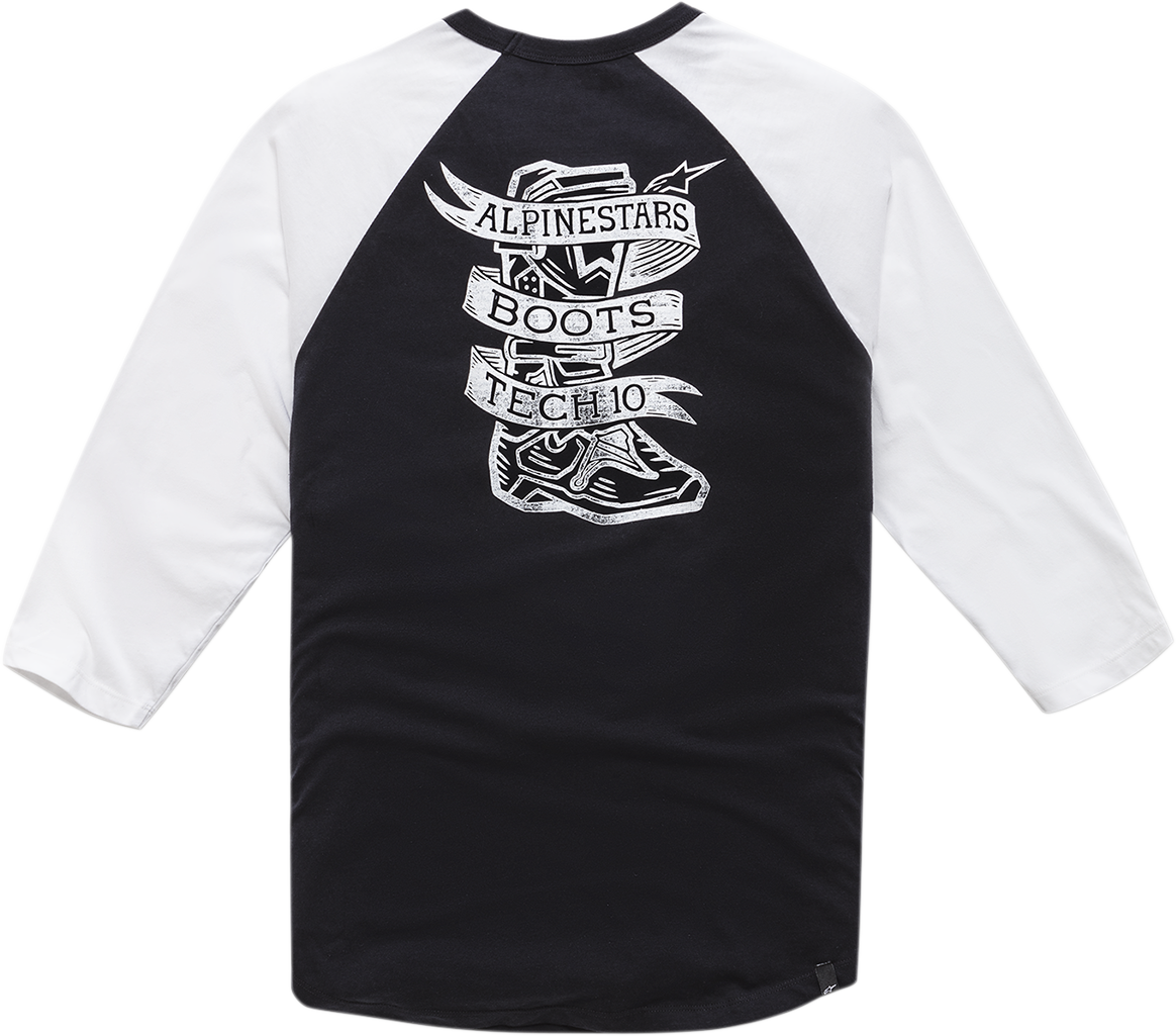 ALPINESTARS Booted Raglan T-Shirt - Black/White - Large 1210710041020L