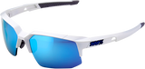 100% Speedcoupe Sunglasses - White - Blue Mirror 61031-000-75