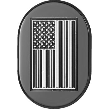 FIGURATI DESIGNS Antenna Cover - Left Rear Fender - Contrast Cut American Flag - Black FD26-AC-BLK-LT