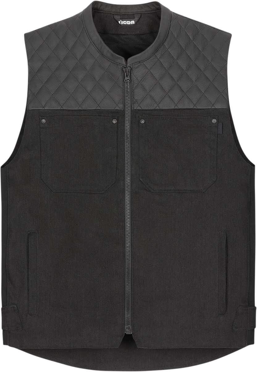 ICON Chamonix Denim Vest - Black - Large 2830-0554