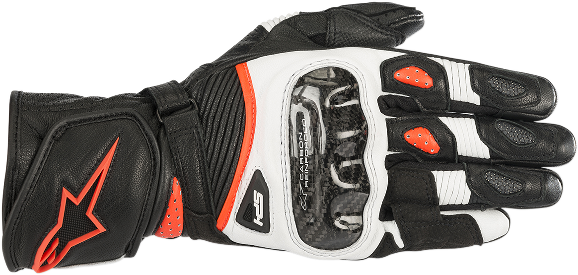 ALPINESTARS Women Stella SP-1 V2 Gloves - Black/White/Fluo Red - Large 3518119-1231-L