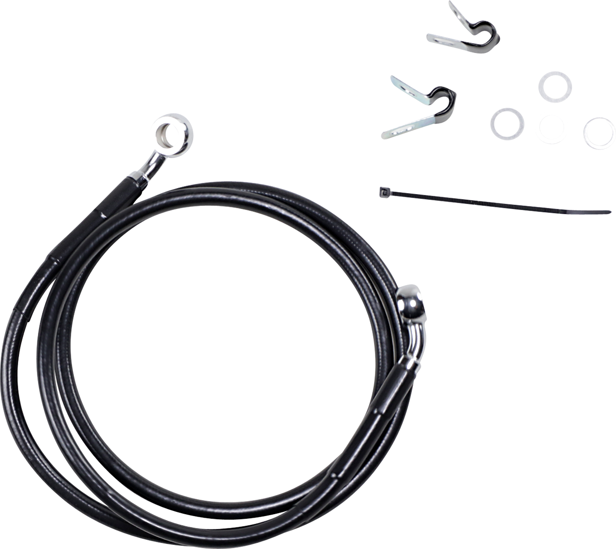 DRAG SPECIALTIES Brake Line - Front - Black - +8" - XL 660310-8BLK