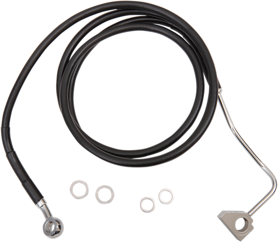 DRAG SPECIALTIES Brake Line - Front - Black - +4" with ABS 614220-4BLK