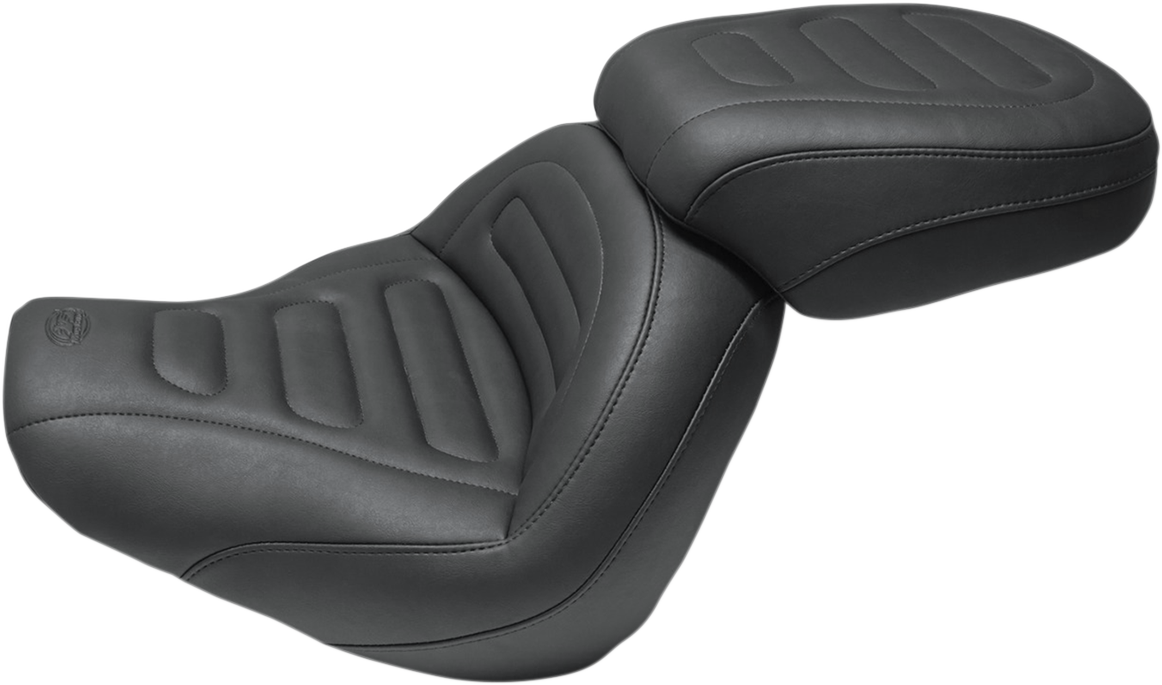 MUSTANG Max Profile Solo Touring Seat - without Driver Backrest - Black - Trapezoid Stitch - FXFB/FXFBS 75887