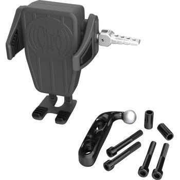 CIRO Phone Holder - Cybercharger® - Gen 2 - Black - Chrome Offset Perch Mount 55310