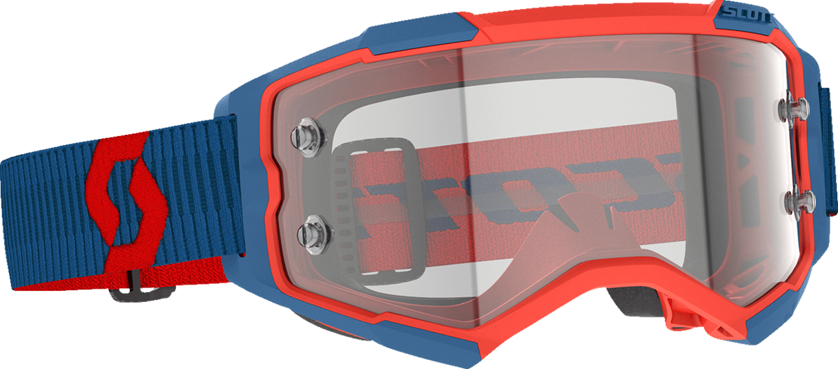 SCOTT Fury WFS Goggle - Dark Blue/Neon Red - Clear 278596-7698113