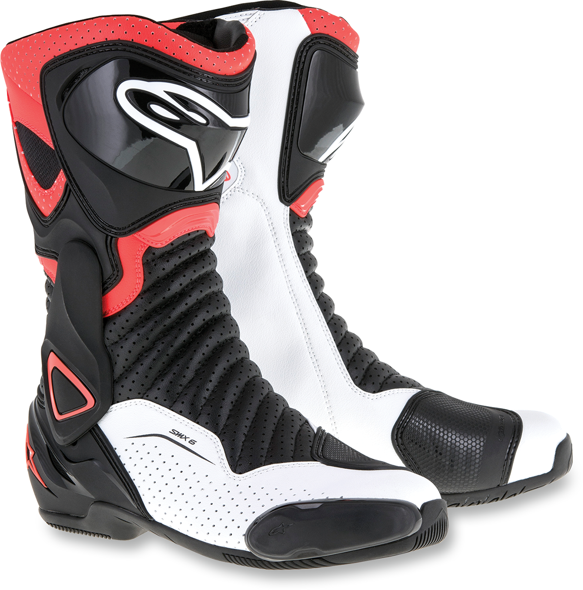 ALPINESTARS SMX-6 v2 Vented Boots - Black/White/Red Fluorescent - US 9.5 / EU 44 2223017-1320-44