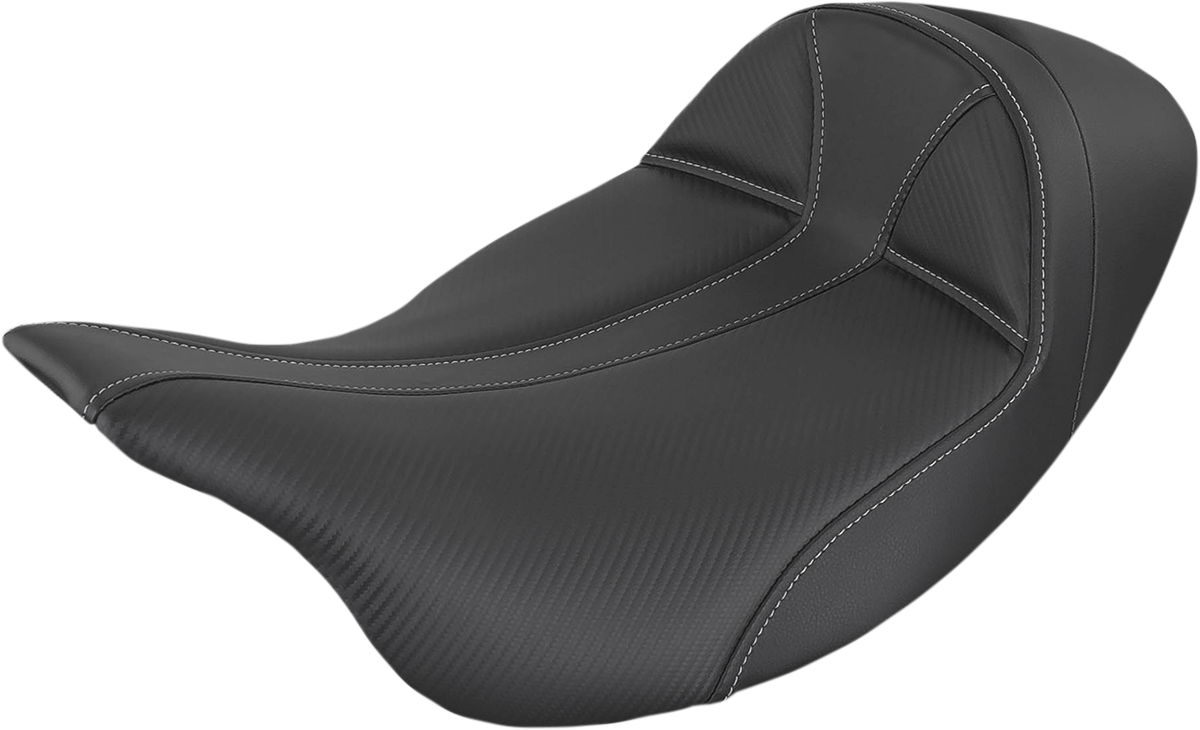 SADDLEMEN Dominator Seat - Low - Solo - Black w/ Gray Stitching - FL '08-'23 808-07B-0042L