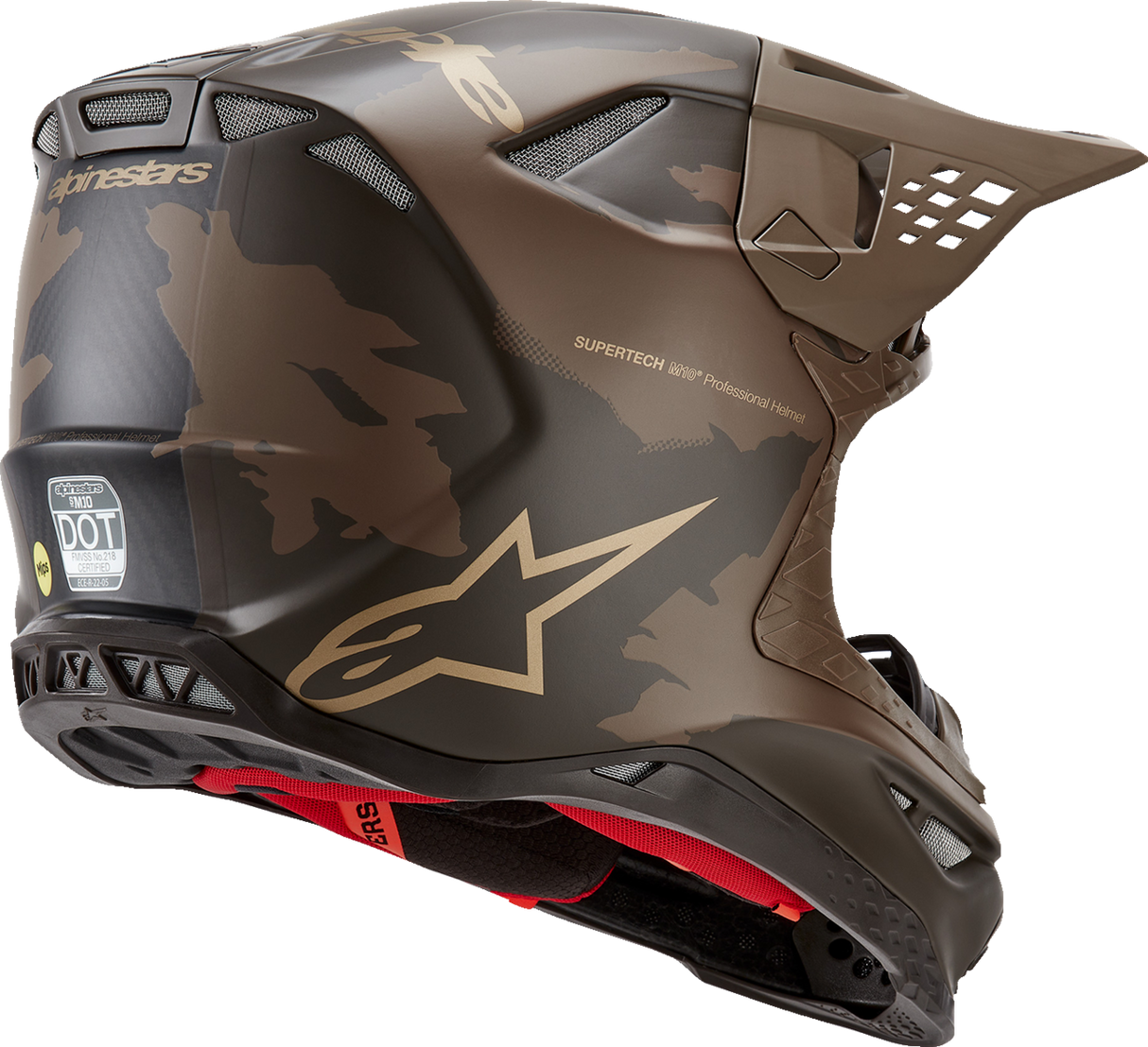 ALPINESTARS Supertech M10 Helmet - Squad - MIPS® - Dark Brown/Gold - XL 8302823-839-XL