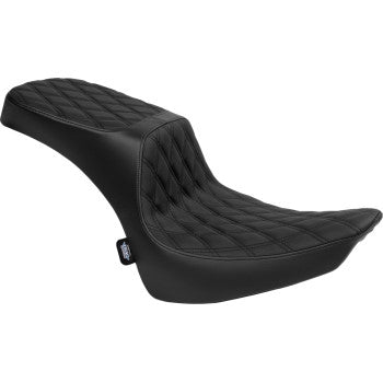 DRAG SPECIALTIES Performance Predator 2-Up Seat - Vinyl - Double Diamond - Black Thread - FL '00-'17 0802-1641
