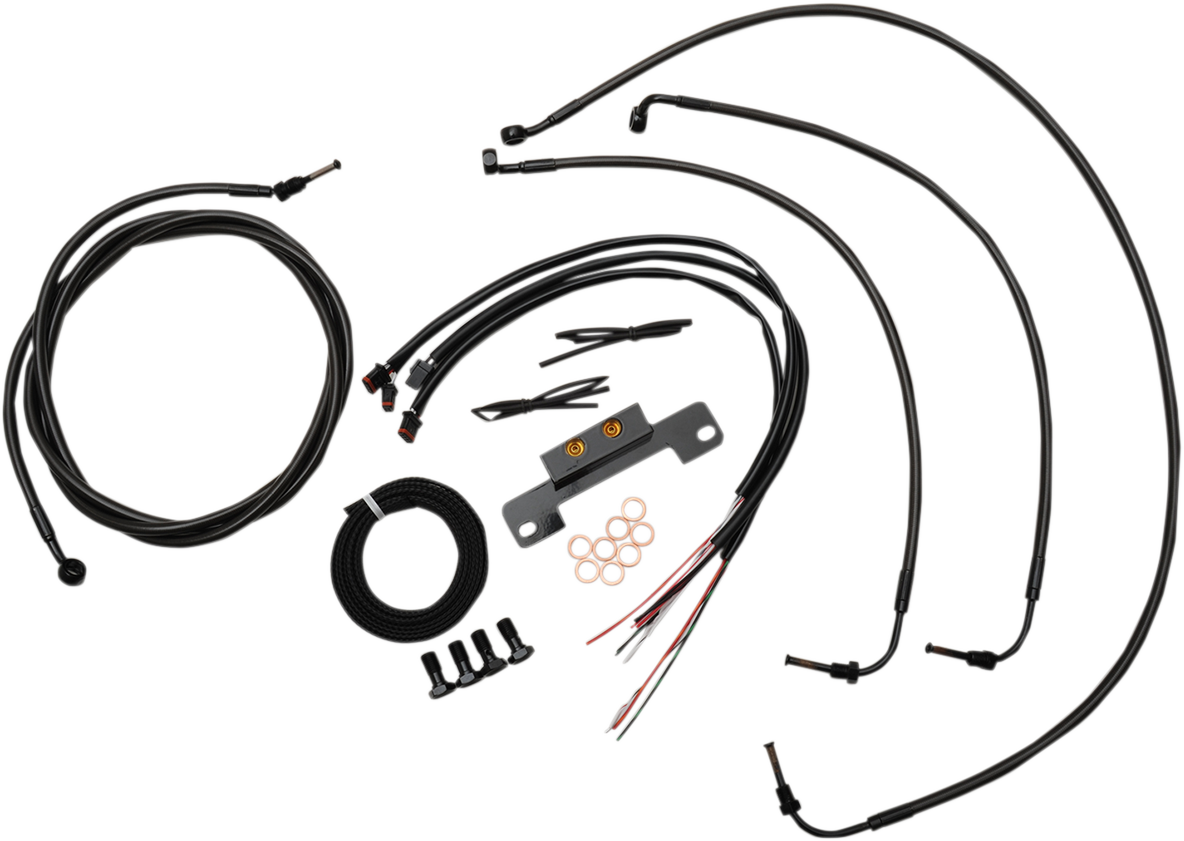 LA CHOPPERS Cable Kit - 18" - 20" Ape Hanger Handlebars - Midnight LA-8055KT2-19M