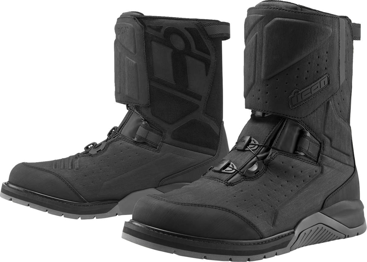 ICON Alcan Waterproof Boots - Black - Size 9.5 3403-1236