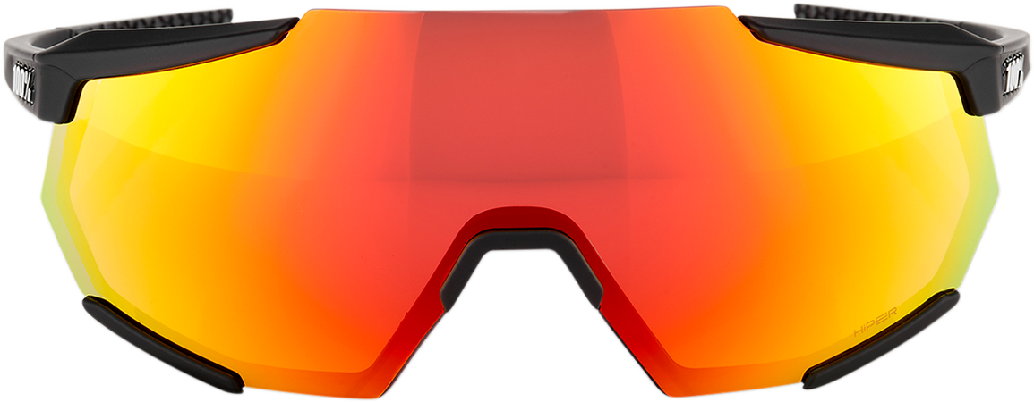 100% Racetrap Sunglasses - Soft Tact Black - Red Mirror Lens 61037-100-43