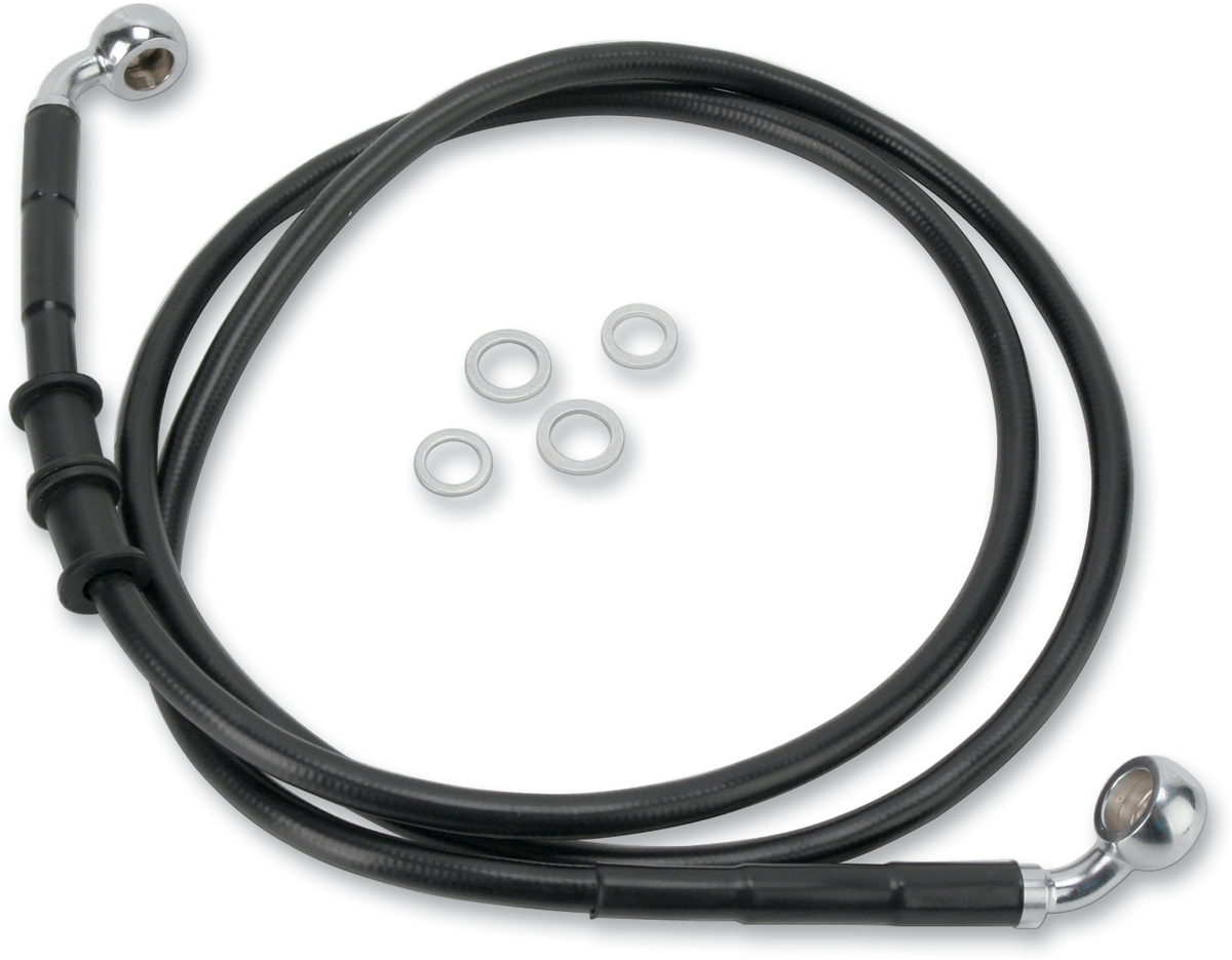 DRAG SPECIALTIES Brake Line - Front - Black - +2" - '10-'15 FXDWG 660323-2BLK