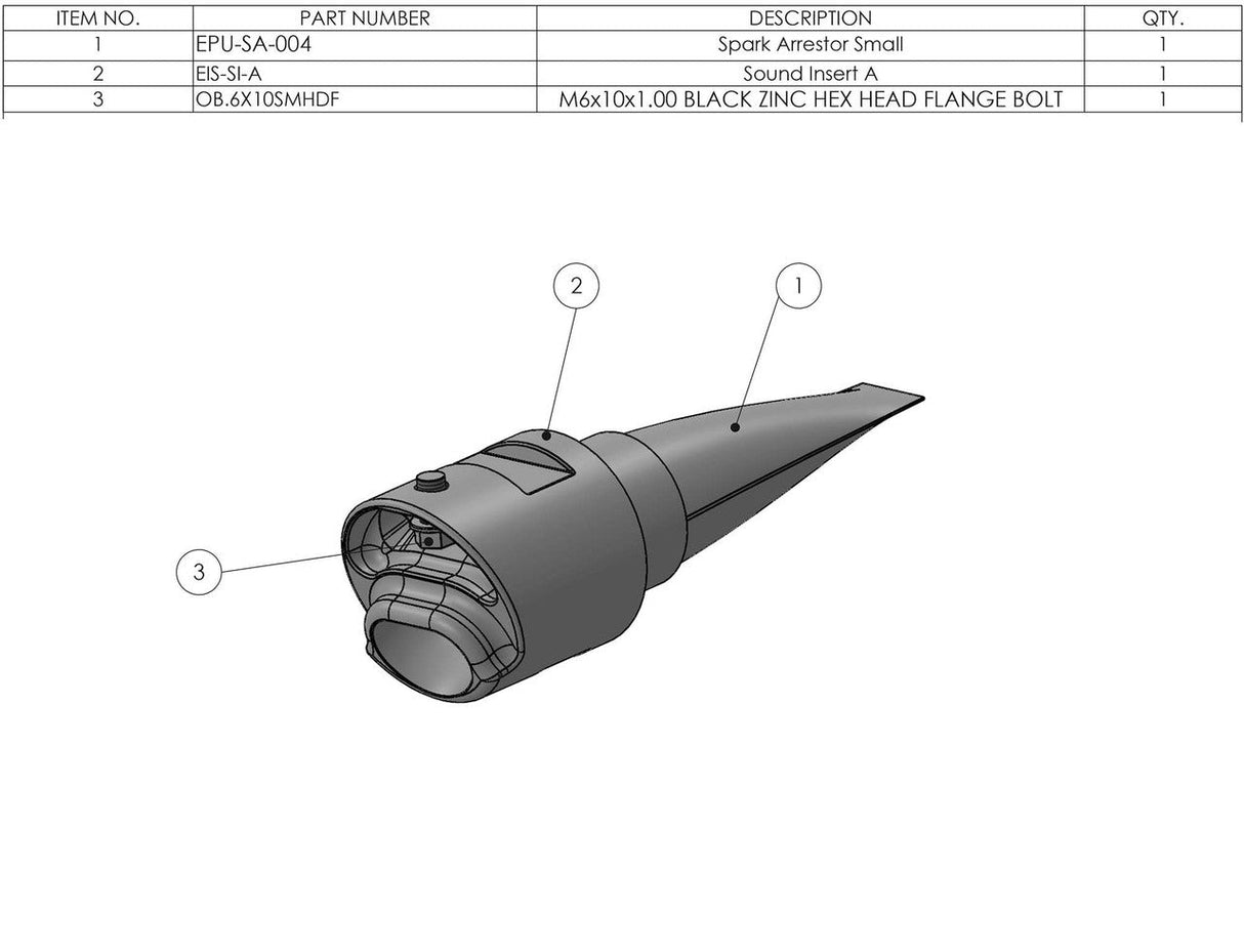 Graves Motorsports Spark '' A'' Arrestor Sound Insert CRF300L/Rally/LR CRF450RL / L / X   /KTM 690 /  EPU-SA-005