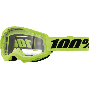 100% Strata 2 Junior Goggle - Neon Yellow - Clear 50031-00010