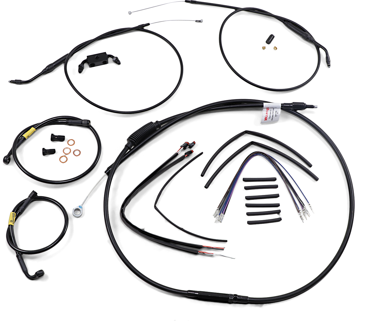 BURLY BRAND Cable Kit - Jail Bar - 12" Handlebars - Black Vinyl B30-1210