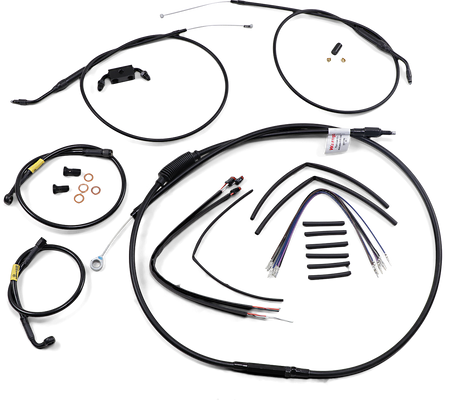 BURLY BRAND Cable Kit - Jail Bar - 12" Handlebars - Black Vinyl B30-1210