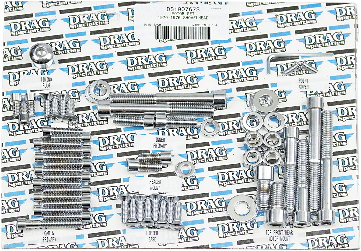 DRAG SPECIALTIES Smooth Motor Bolt Kit - FX/FL '70-'76 MK110S