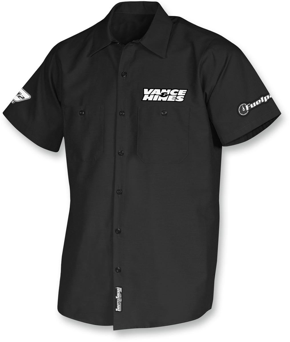 THROTTLE THREADS Vance & Hines Shop Shirt - Black - Large VNH18S24BKLR