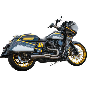 BASSANI XHAUST Road Rage II 2-into-1 Mid-Length Exhaust System - Mercury Black Chrome  1F72M