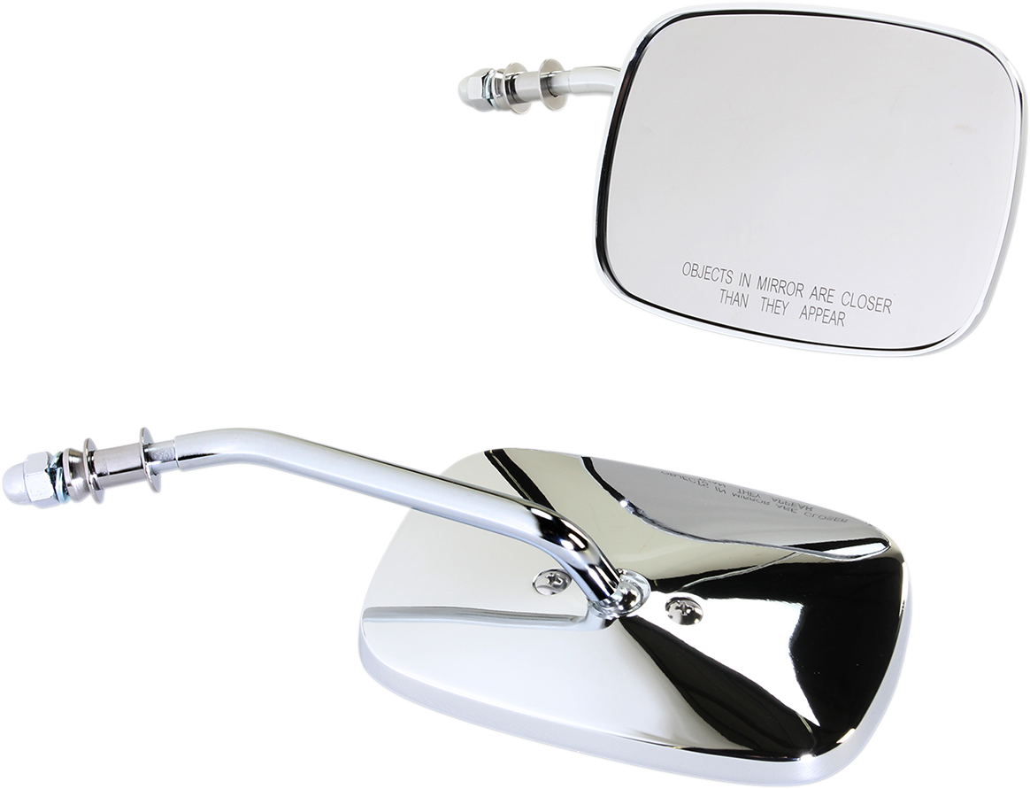 DRAG SPECIALTIES Rectangle Mirrors - Short - Chrome 60-0012/13X