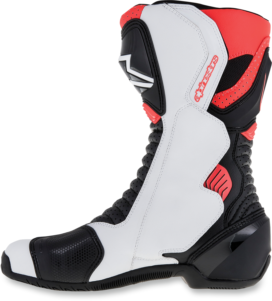 ALPINESTARS SMX-6 v2 Vented Boots - Black/White/Red Fluorescent - US 10.5 / EU 45 2223017-1320-45