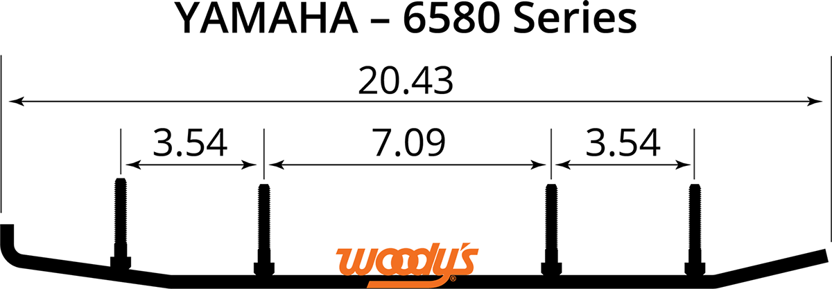 WOODY'S Ace Flat-Top Carbide Runners - 6" AY6-6580