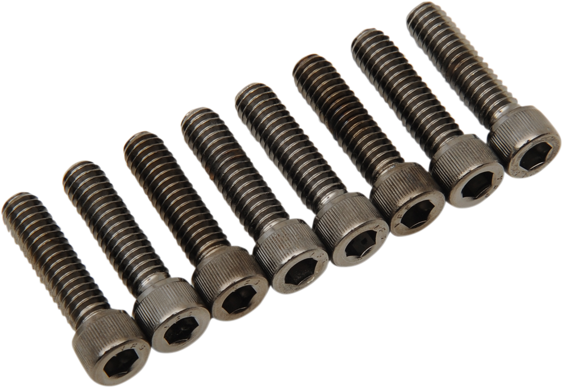 DRAG SPECIALTIES Lifter Knurled Bolt Kit - Black/Chrome - M8 MK776BK