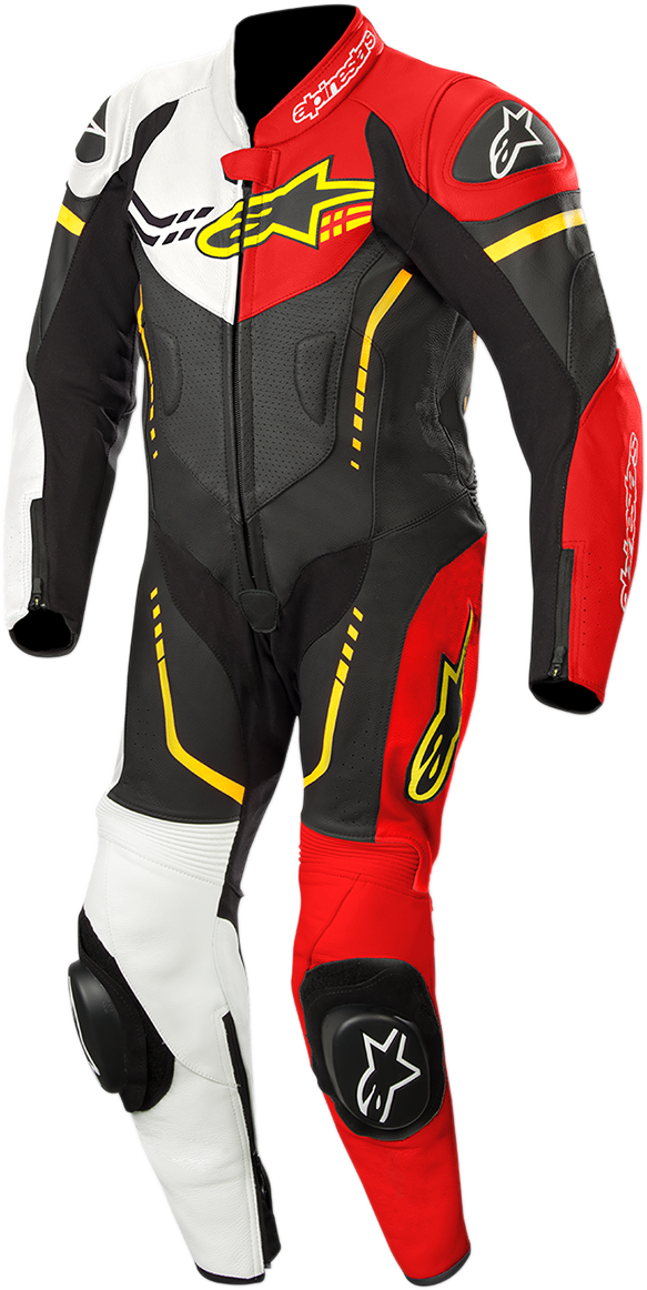 ALPINESTARS Youth GP Plus 1-Piece Leather Suit - Black/White/Red Fluorescent/Yellow Fluorescent - US 24 / EU 130 31405181236130