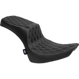 DRAG SPECIALTIES Performance Predator 2-Up Seat - Vinyl - Double Diamond - Silver Thread - FL '00-'17 0802-1642