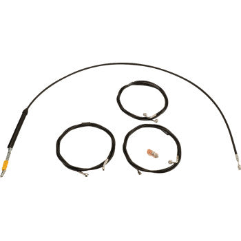 LA CHOPPERS Handlebar Cable/Brake Line Kit - 15" - 17" Ape Hanger Handlebars - Black Vinyl  LA-8059KT-16B