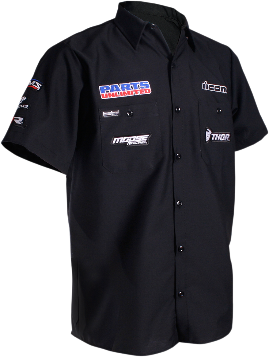 THROTTLE THREADS Parts Unlimited Shop Shirt - Black - 3XL PSU32S24BK3R