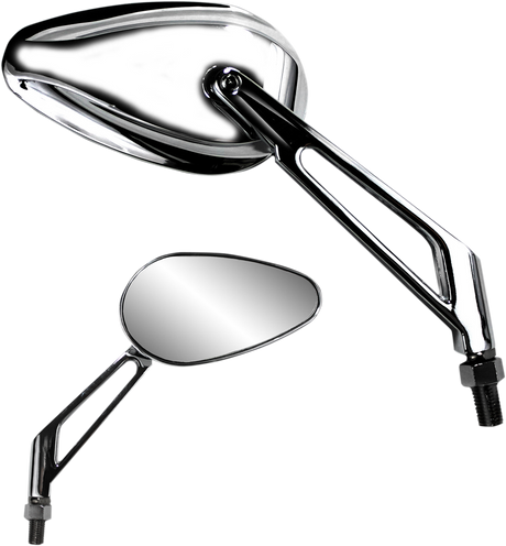 Parts Unlimited Mirror - Teardrop - Chrome 17069