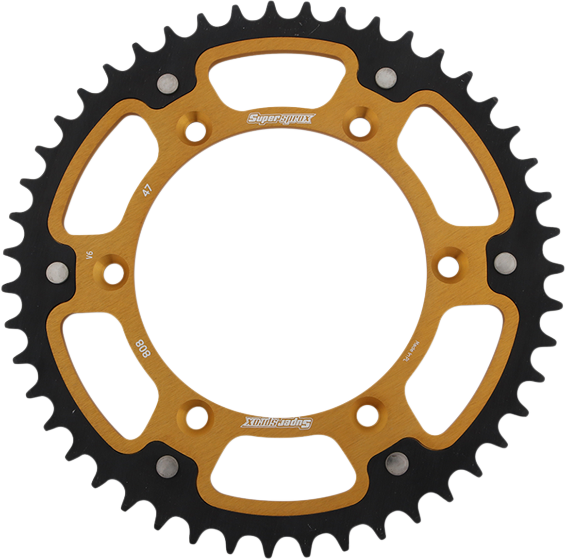 SUPERSPROX Stealth Rear Sprocket - 47 Tooth - Gold - Kawasaki/Suzuki RST-808-47-GLD