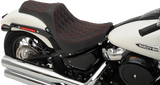 DRAG SPECIALTIES Predator III Seat - Double Diamond - Red Stitching - FL/FX '18-'22 0802-1147