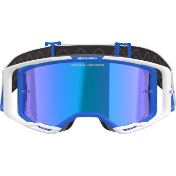 ALPINESTARS GOGGLES Vision 8 Goggle - Corp - Blue/White - Blue Mirror Lens 5101625-7274