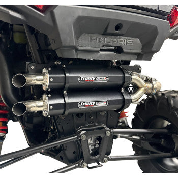 TRINITY RACING Dual Slip-On Mufflers - Brushed Aluminum RZR XP 1000  2024 TR-4186S