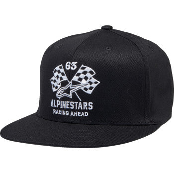 ALPINESTARS Double Check Flat Bill Hat - Black/White - Large/XL 1212812301020LX