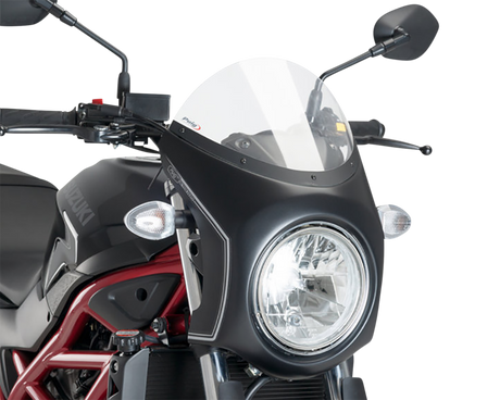 PUIG HI-TECH PARTS Semi-Fairing - Black - Black Screen 3169N