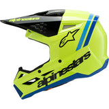 ALPINESTARS Youth SM3 Helmet - Radium - Gloss Yellow Fluo/Black/Blue - Medium 8301825-5017-YM