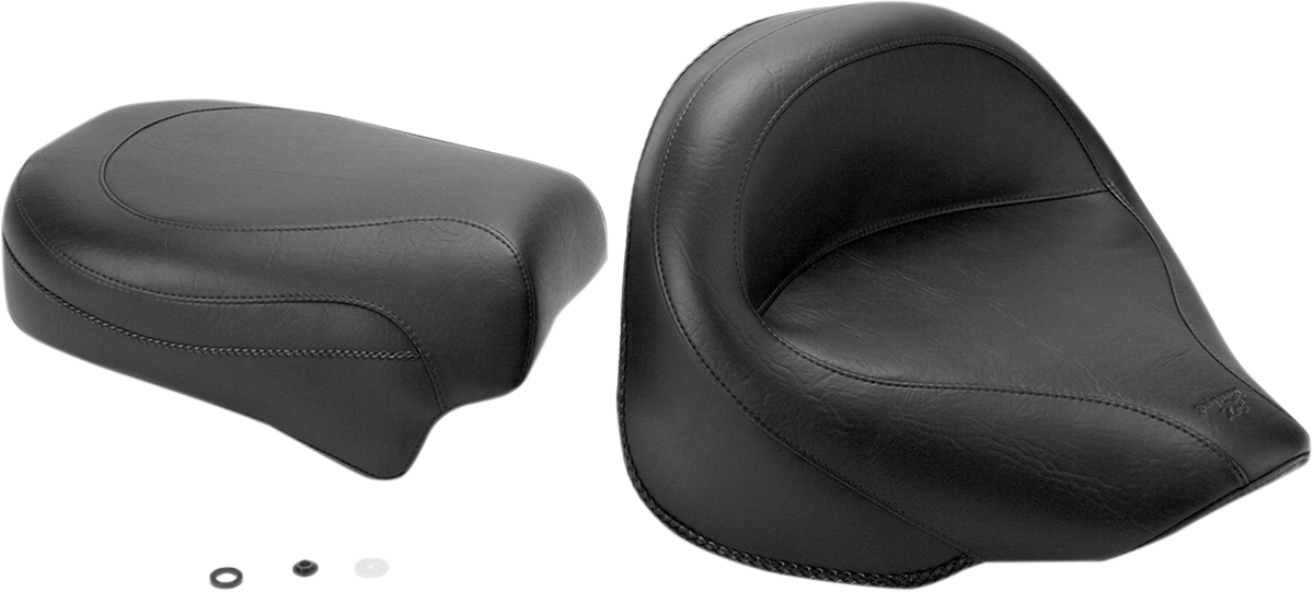 MUSTANG Seat - Vintage - Wide - Touring - Without Driver Backrest - Two-Piece - Smooth - Black - XVS 75279