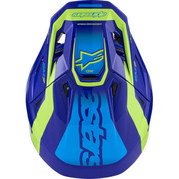 ALPINESTARS SM7 Helmet - Deed - Gloss Blue/Yellow Fluo - Medium 8302426-7253-M