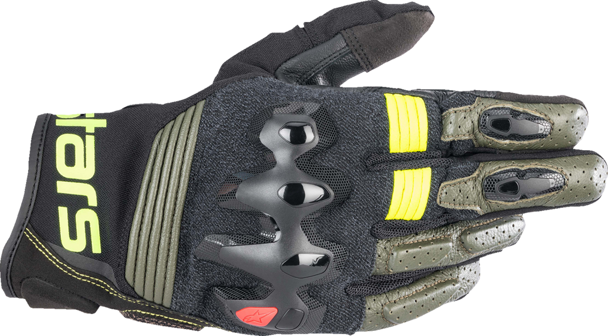 ALPINESTARS Halo Gloves - Forest Black/Fluo Yellow - Medium 3504822-6085-M